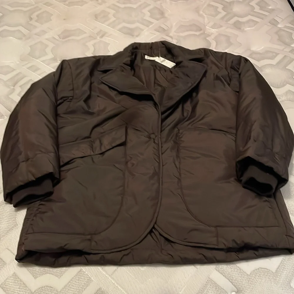NWT Maeve for Anthropologie Brown Cocoon Puff Blazer Jacket - Picture 6 of 8